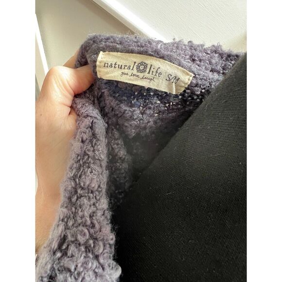 Gray and Purple Natural Life Calla Jacquard Cardigan size S/M - Picture 3 of 6
